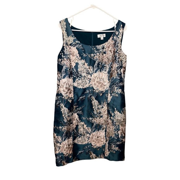 Tahari Arthur S. Levine Floral Jacquard Sleeveless Sheath Dress - Picture 1 of 3
